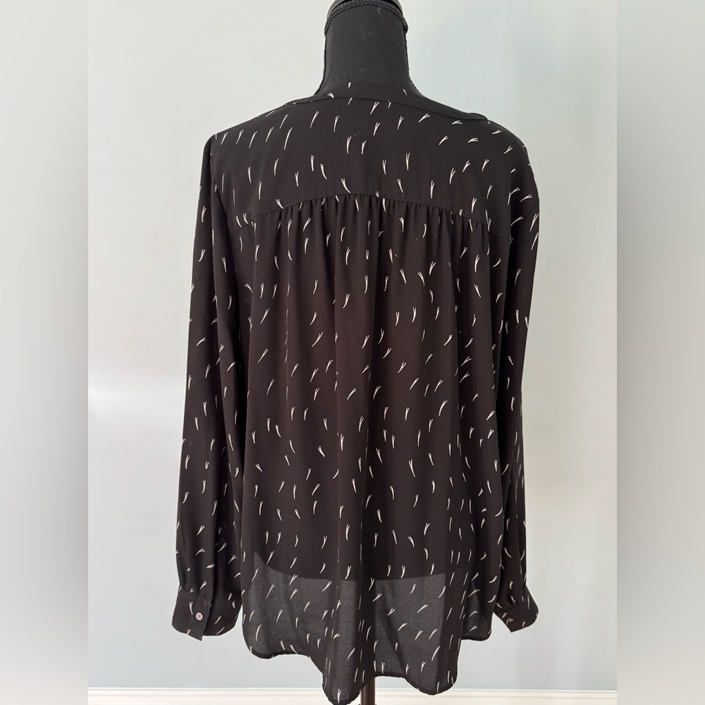 Loft Black Blouse With White Pattern - image 2